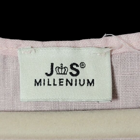 JS Millenium Womens Pink Linen Boho Beachy Lagenlook Shift Dress Pockets Medium - Picture 7 of 8